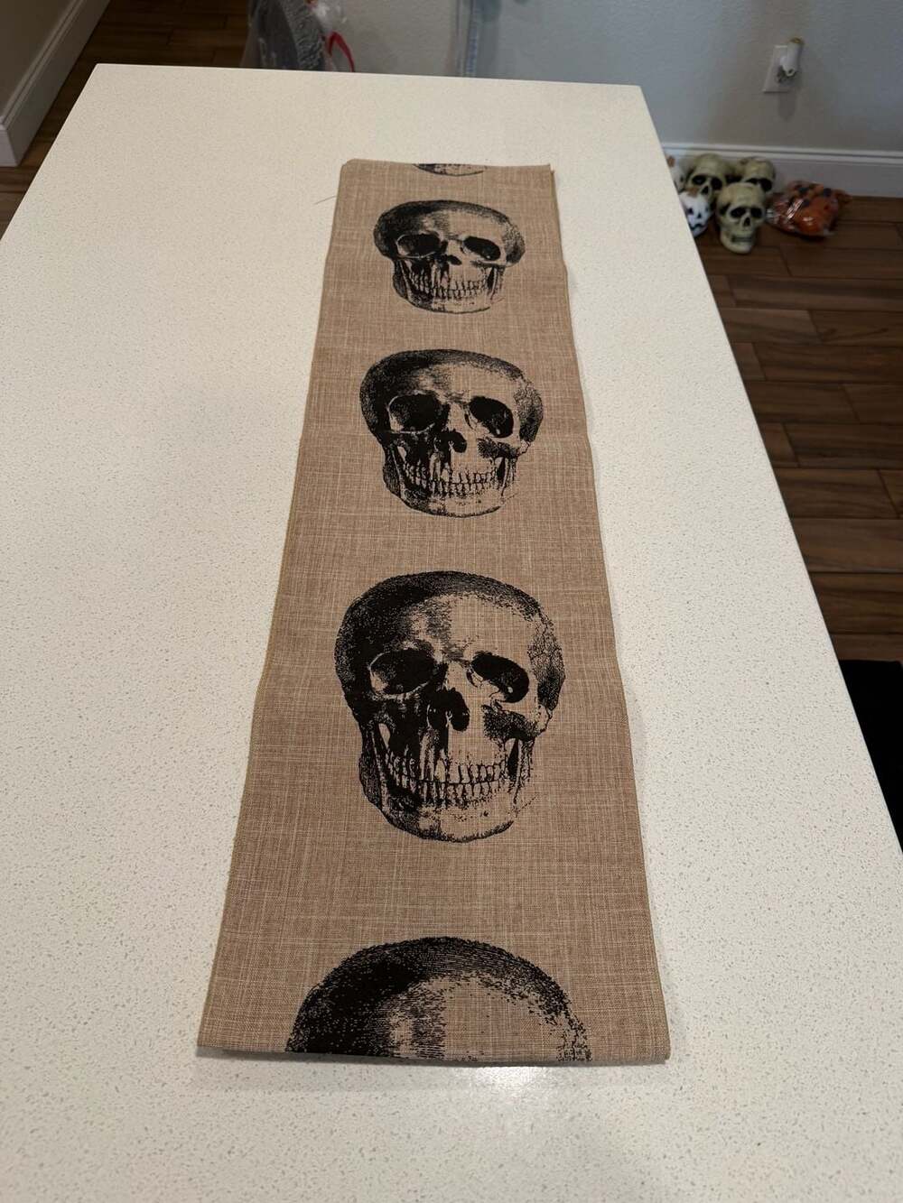 Skull fabric runner 68 inches
